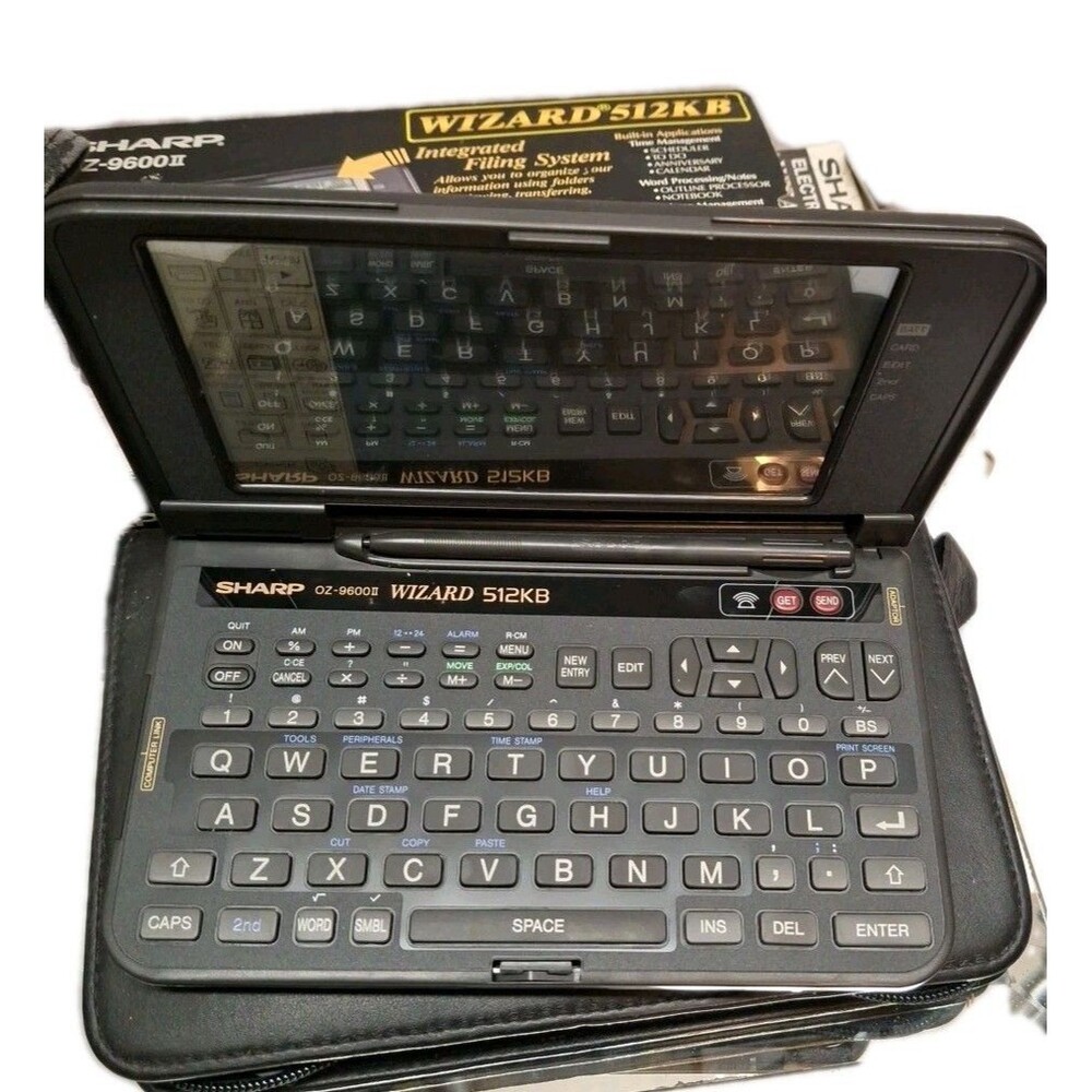 Rare - New!! Sharp Wizard 256KB OZ-9600 Electronic Organizer.